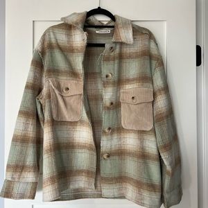 13th tribe aqua and tan flannel